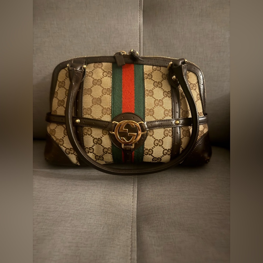 GUCCI Monogram Signature Reins Tote/Shoulder bag